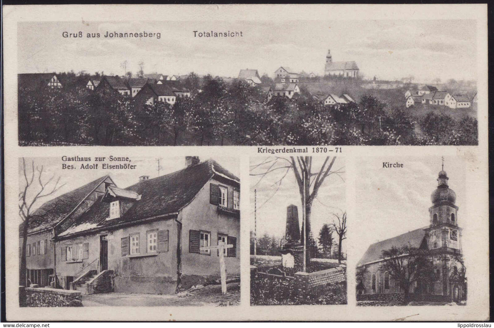 Gest. W-8752 Johannesberg Gatshaus Zur Sonne 1927 - Aschaffenburg