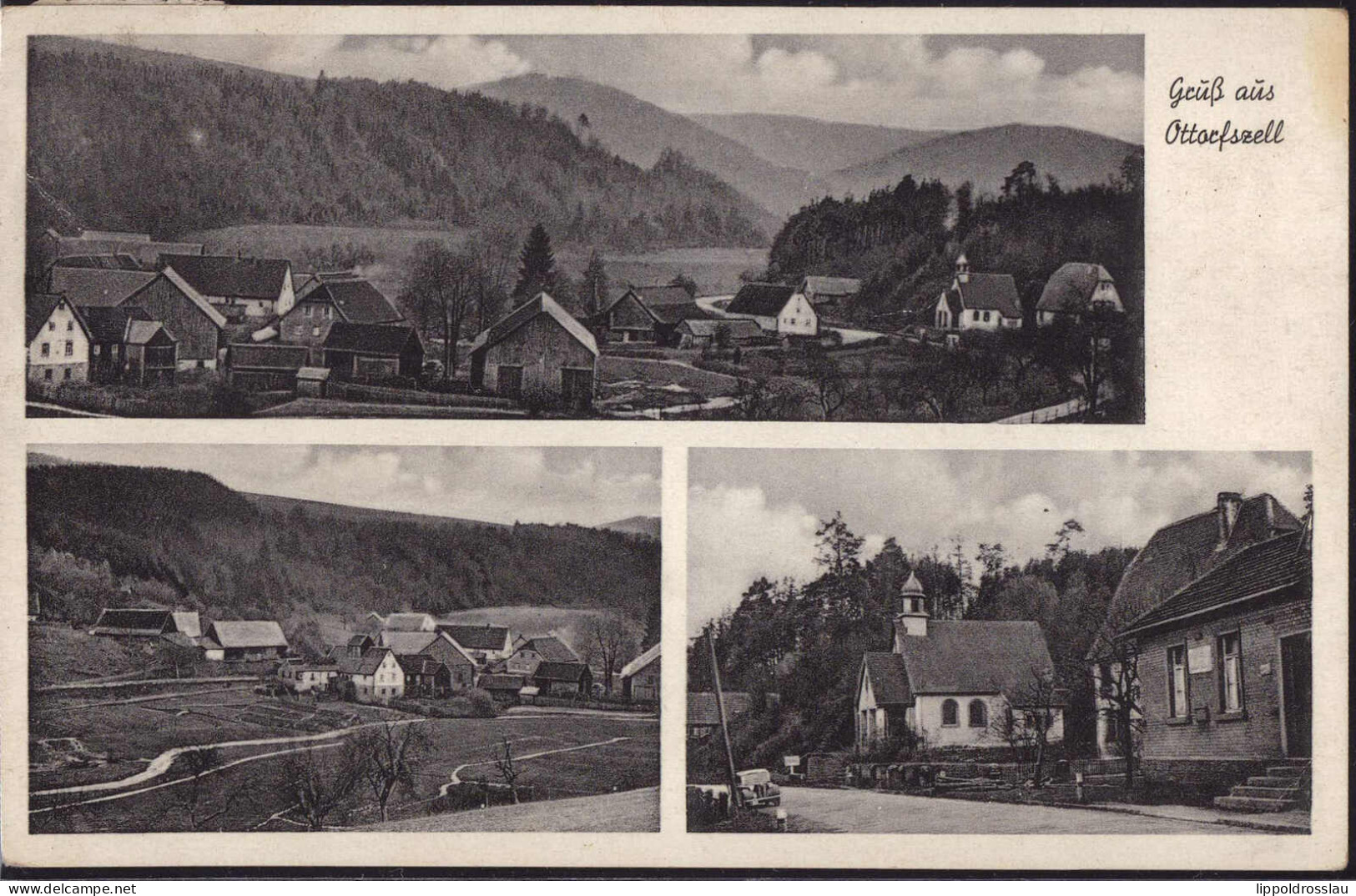 Gest. W-8761 Ottorfszell Gasthaus Zur Schönen Aussicht 1951, Briefmarke Beschädigt - Miltenberg A. Main