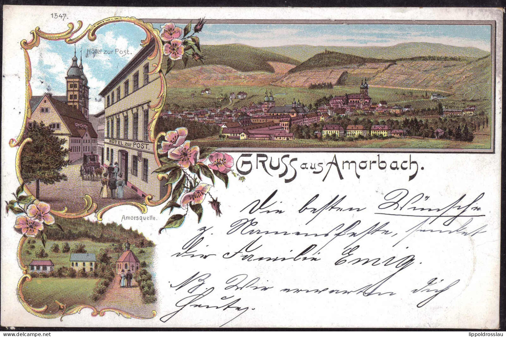Gest. W-8762 Amorbach Gasthaus Hotel Zur Post 1900 - Miltenberg A. Main