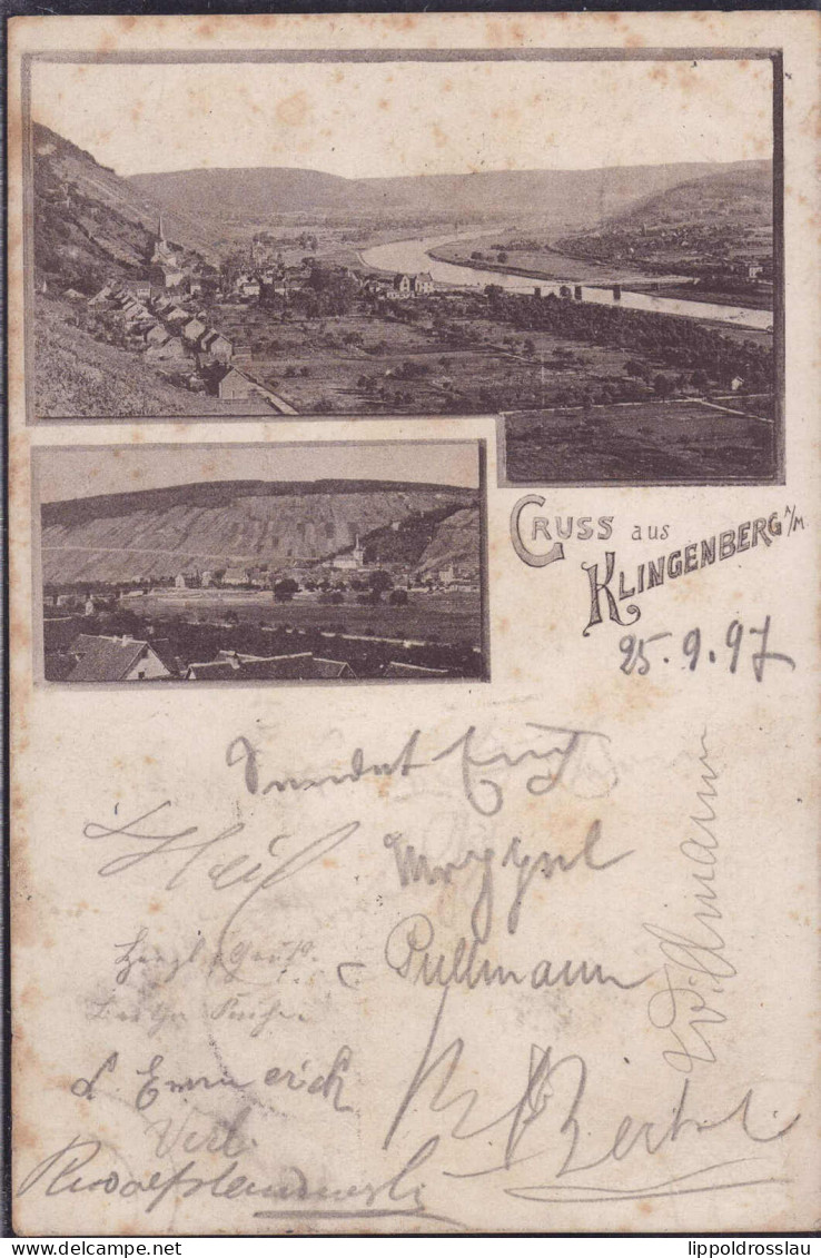 * W-8763 Klingenberg Am Main Blick Zum Ort 1897, Fleckig - Miltenberg A. Main