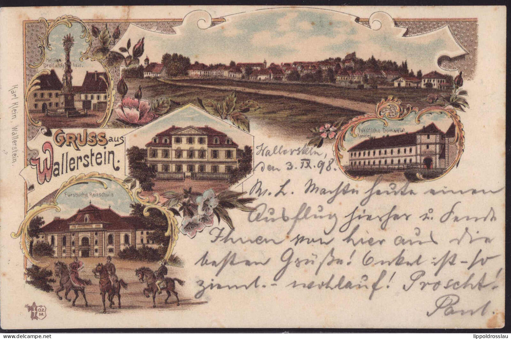 Gest. W-8862 Wallerstein Realschule Somäne 1899 - Noerdlingen