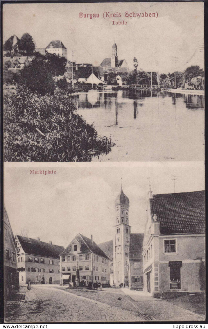 Gest. W-8872 Burgau Markt 1913 - Guenzburg