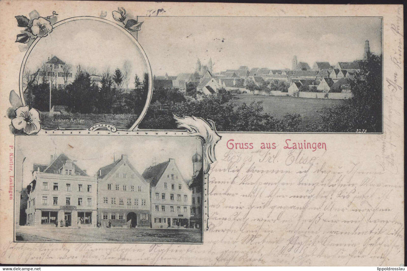 Gest. W-8882 Lauingen Brauerei Gasthaus Zur Kanne 1900 - Dillingen