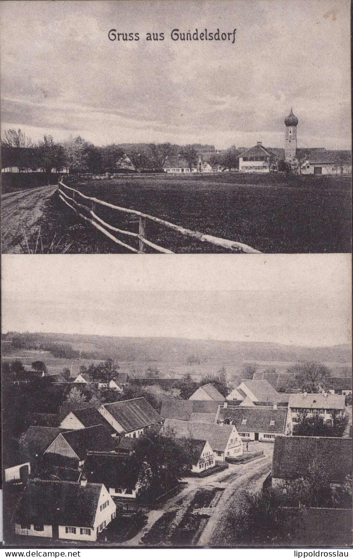Gest. W-8897 Gundelsdorf Blick Zum Ort 1909 - Aichach