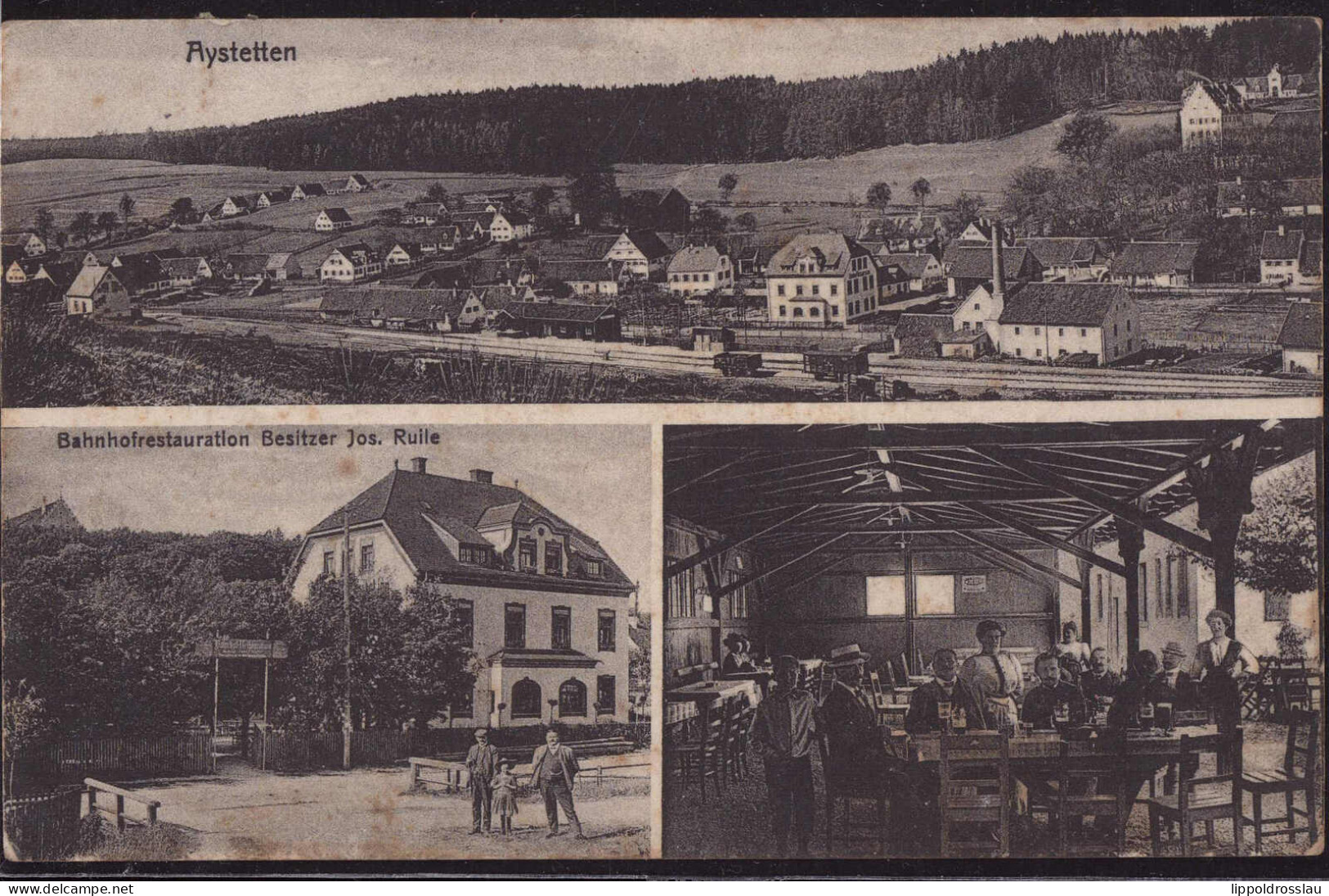 Gest. W-8901 Aystetten Bahnhofsgasthaus 1911, Min. Best. - Augsburg