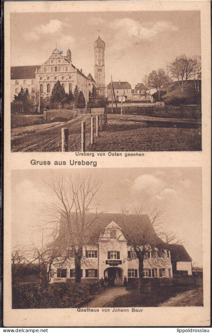 Gest. W-8909 Ursberg Gasthaus Johann Baur 1913 - Augsburg