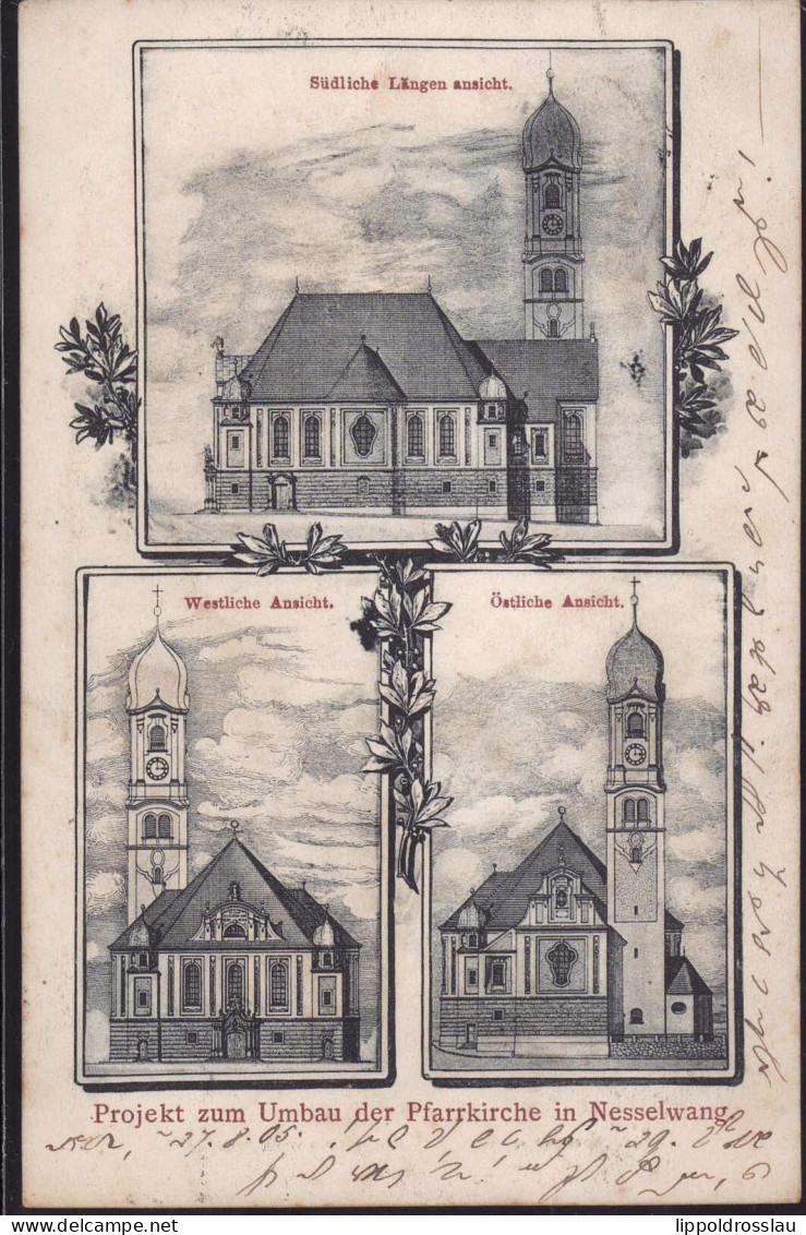 Gest. W-8964 Nesselwang Projekt Zum Umbah Der Pfarrkirche 1905 - Kempten