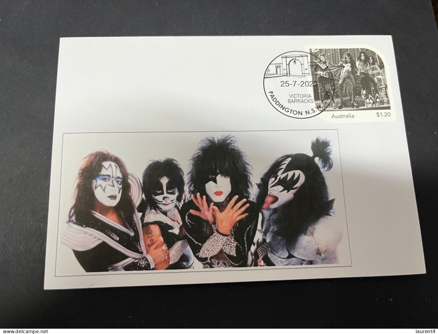 26-3-20234 (4 Y 8) Kiss (music Band) With KISS OZ Stamp  (The Band B/w) - Música