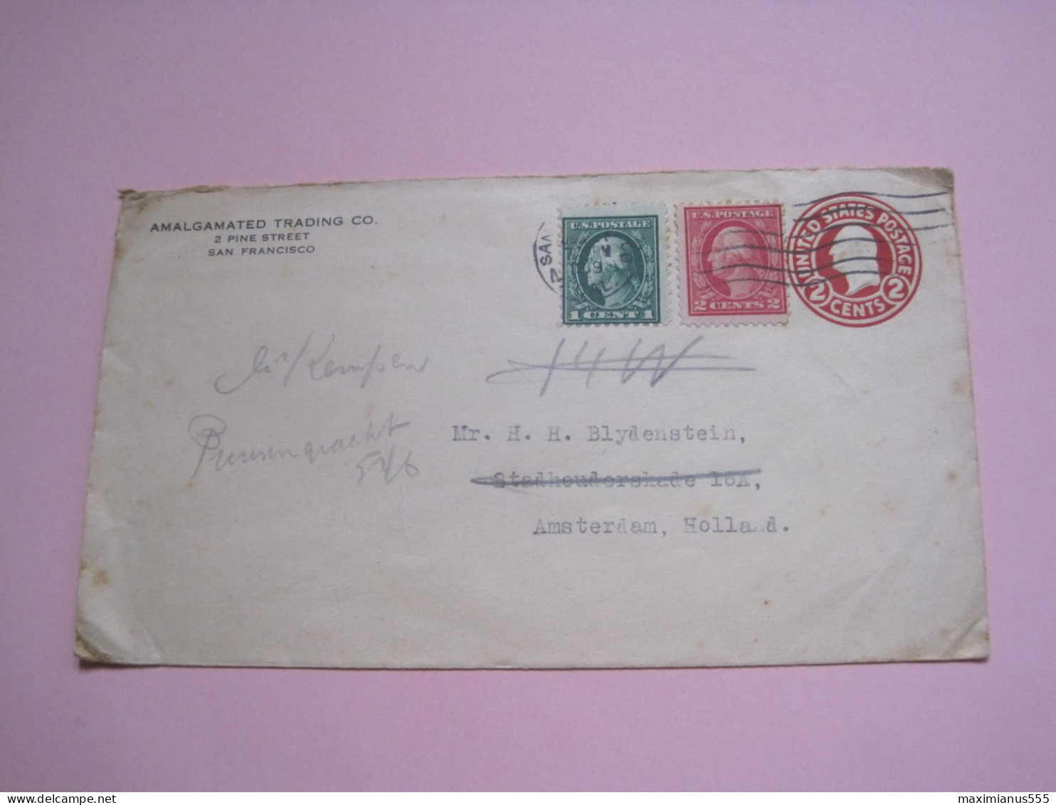 USA Letter 1919 To Holland - Oblitérés