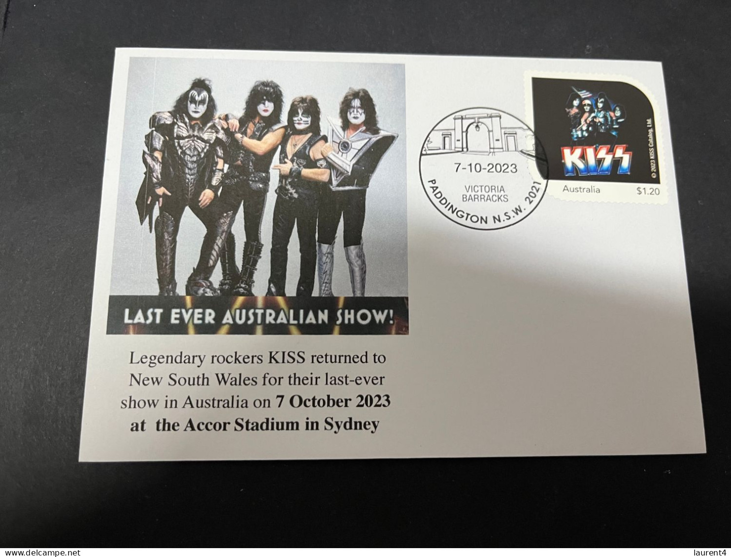 26-3-20234 (4 Y 8) Kiss (music Band) With KISS OZ Stamp  (The Band With US Flag) - Música