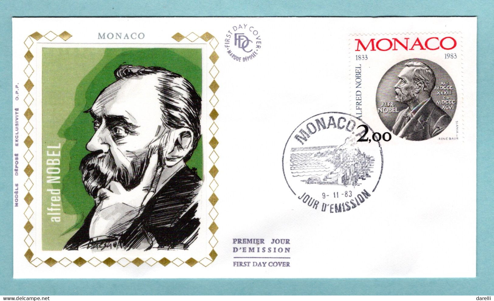 FDC Monaco 1983 - Alfred Nobel - YT 1401 - FDC