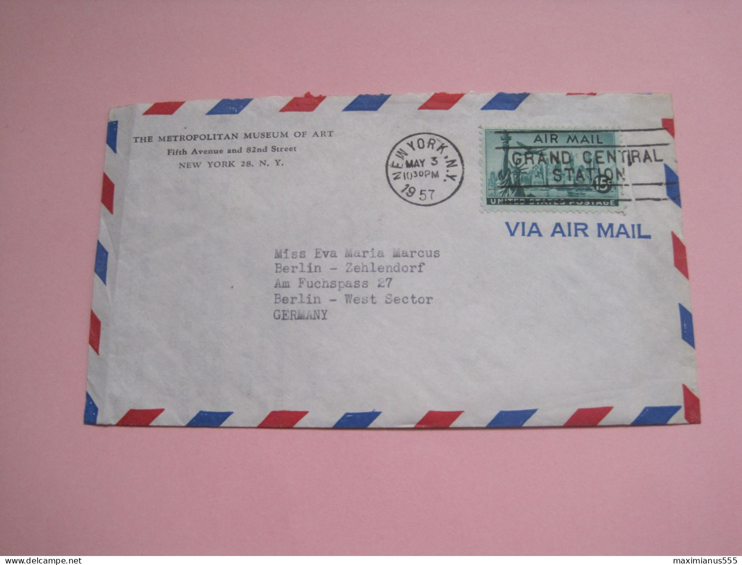 USA Letter 1957 To Germany - Gebruikt