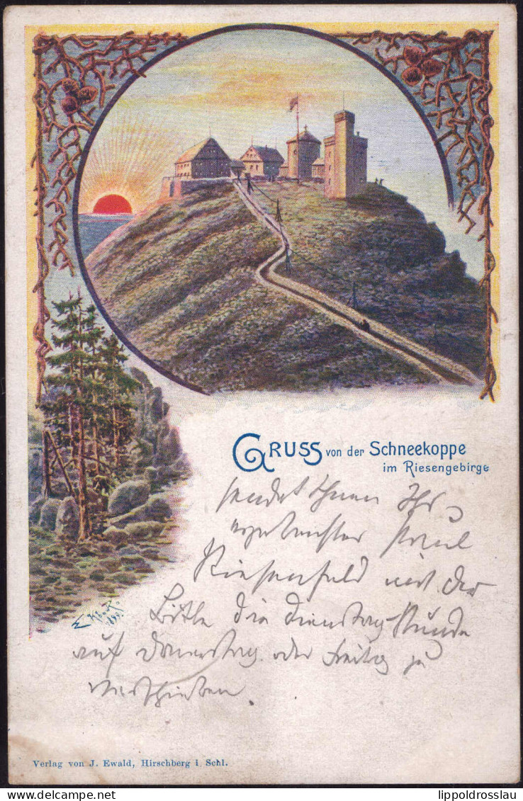Gest. Schneekoppe Riesengebirge 1900 - Schlesien