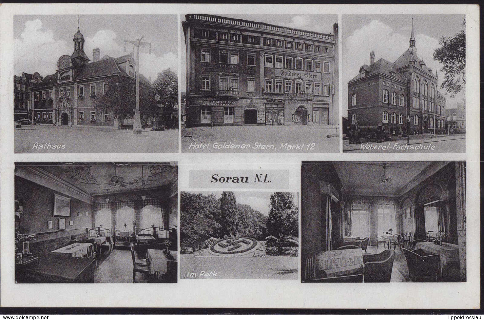 Gest. Sorau Hotel Gasthaus Goldener Stern 1939 - Schlesien