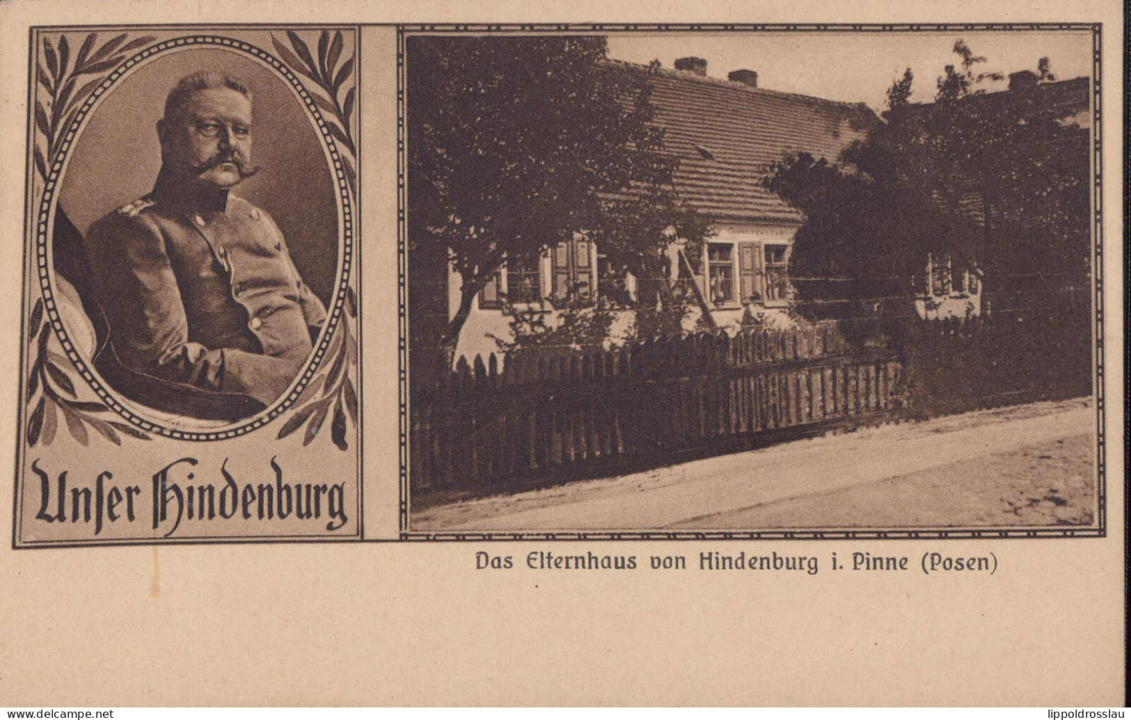 * Pinne Elternhaus Von Hindenburg - Posen