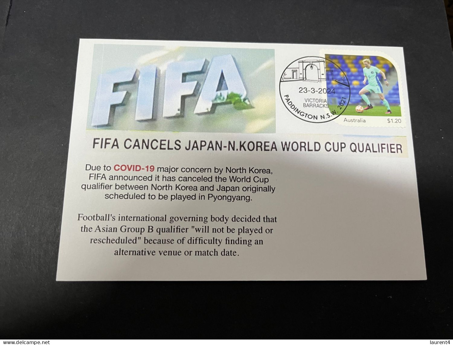 26-3-2024 (4 Y 8) Football - FIFA World Cup 2026 Qualifier Cancel Due To COVID-19 Concern - Japan V North Korea - Autres & Non Classés