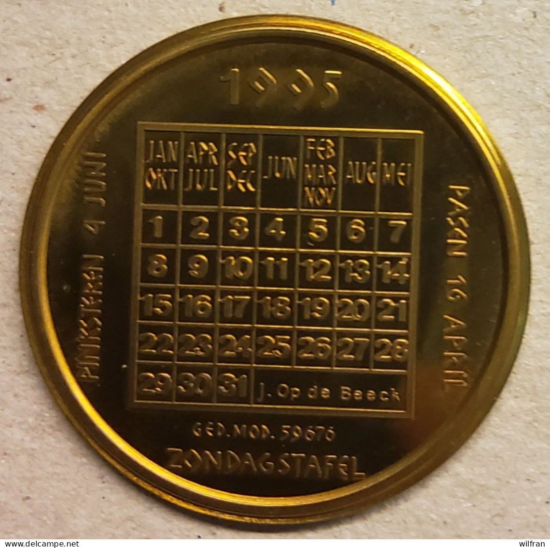 4624 Vz Mechels Horlogerie Museum - Kz 1995 Kalender - Gemeentepenningen