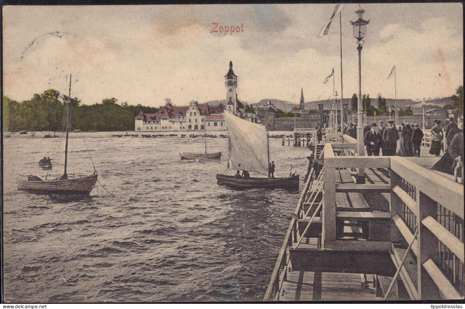 Gest. Zopot Seebrücke 1906 - Danzig