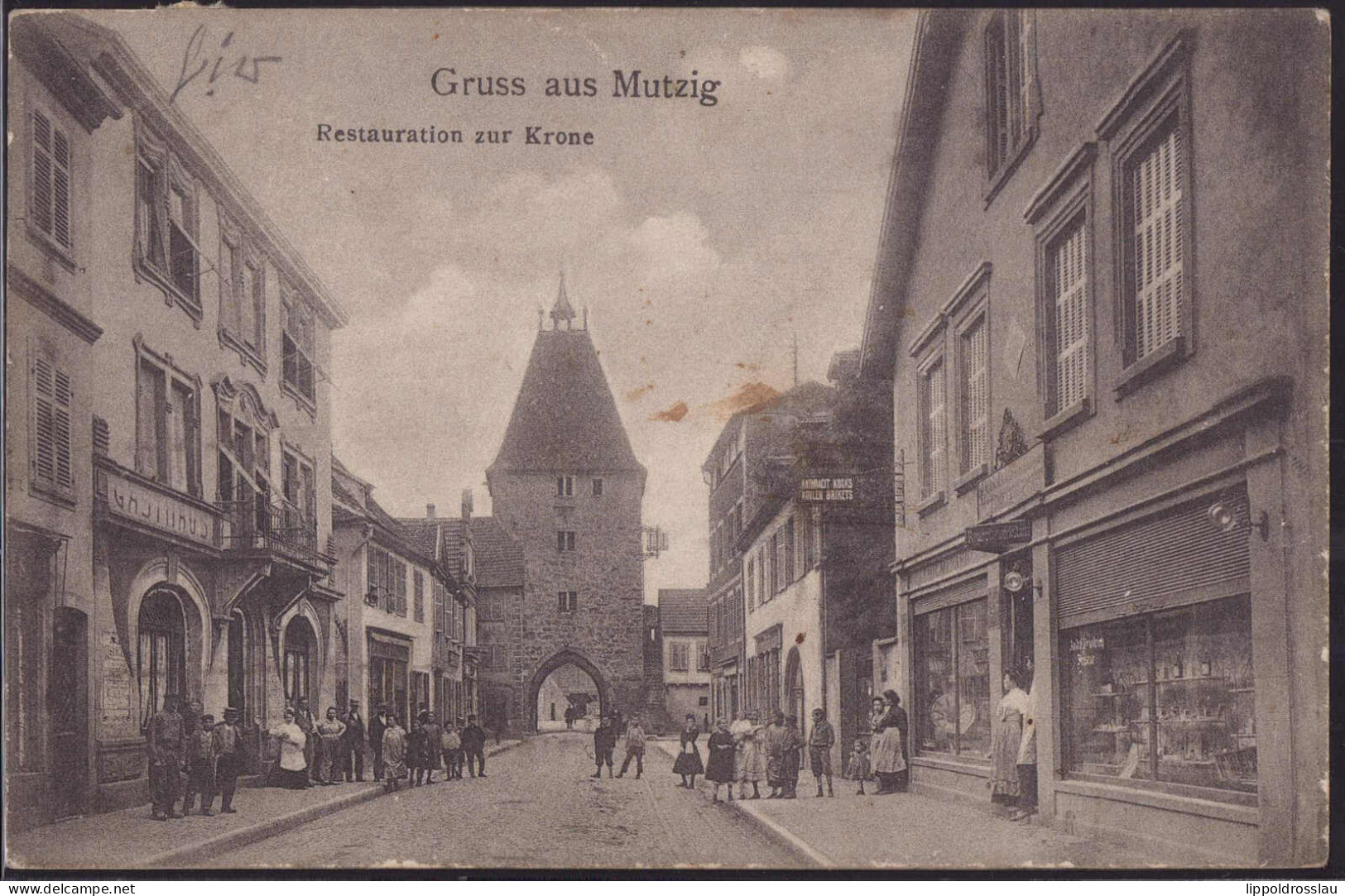 Gest. Mutzig Gasthaus Zur Krone 1909 - Elsass