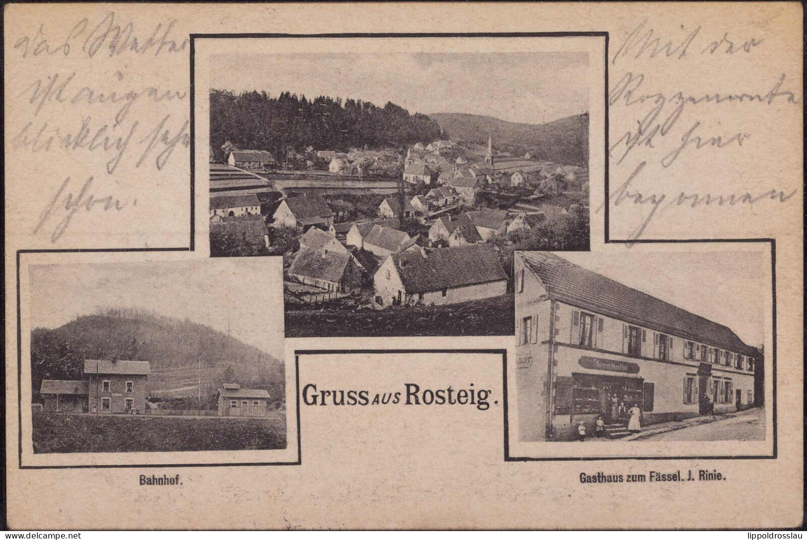 Gest. Rosteig Bahnhof Gasthaus Zum Fässel, Feldpost 1916 - Elsass