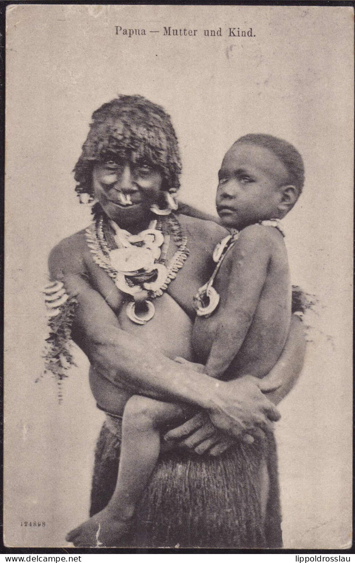 Gest. Neuguinea Papua Mutter Und Kind 1913, EK 1,8 Cm - Sin Clasificación