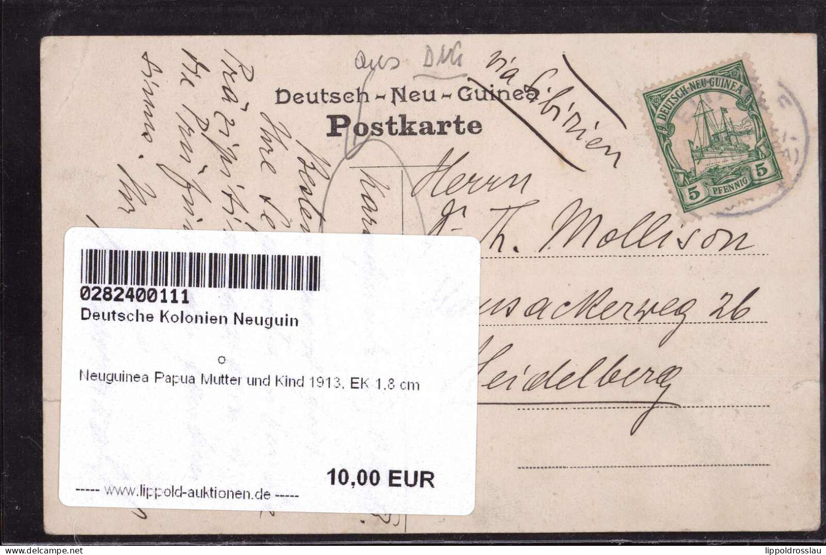 Gest. Neuguinea Papua Mutter Und Kind 1913, EK 1,8 Cm - Ohne Zuordnung