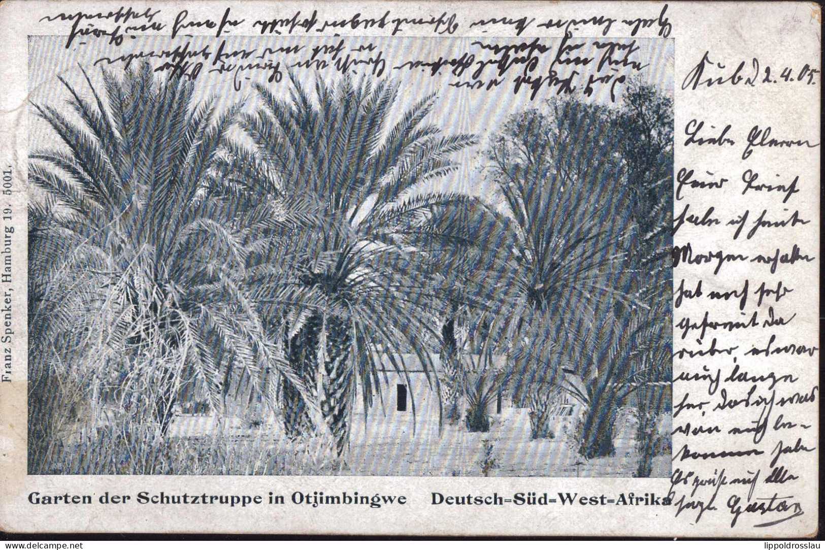 Gest. DSW Otjimbingwe Garten Der Schutztruppe, Feldpost Kuis 1905 - Unclassified