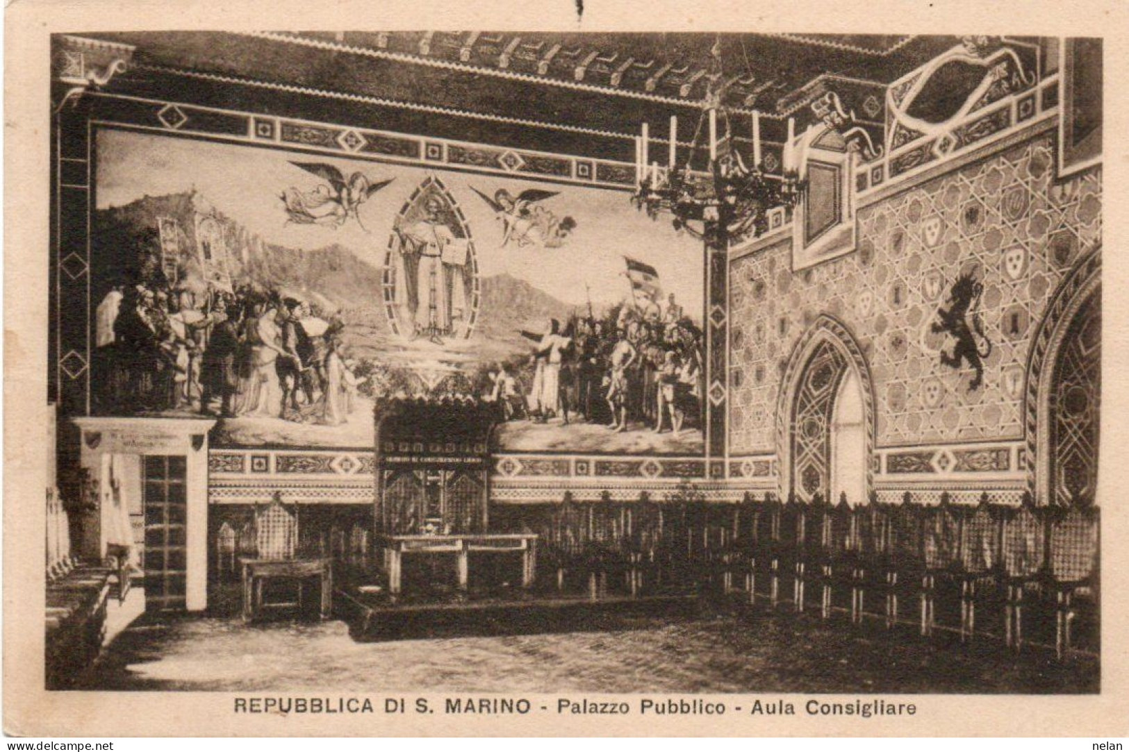 REPUBBLICA DI S. MARINO - PALAZZO PUBBLICO - AULA CONSIGLIARE  - F.P. - Saint-Marin