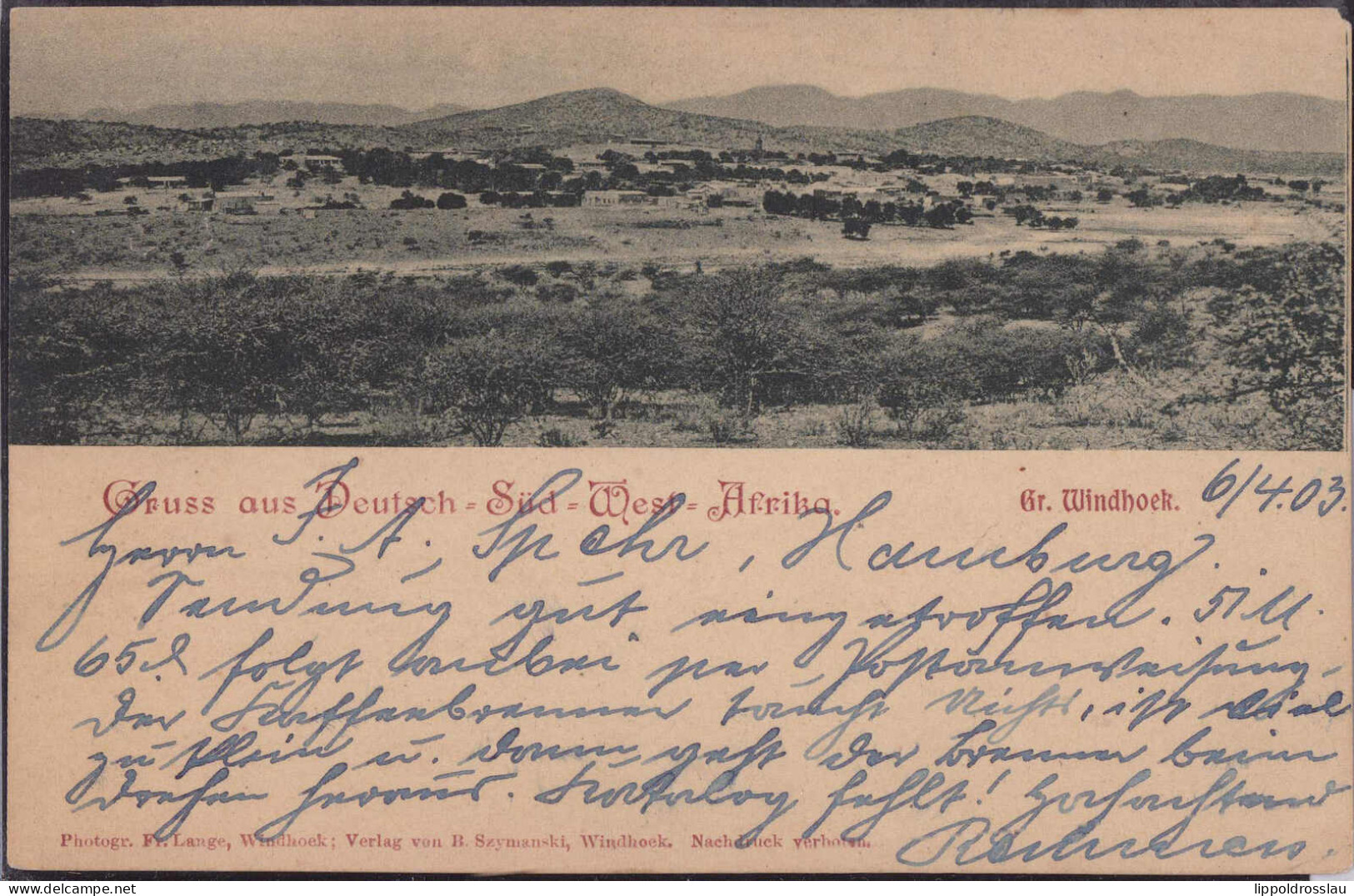 Gest. DSW Windhoek Blick Zum Ort 1903 - Non Classés