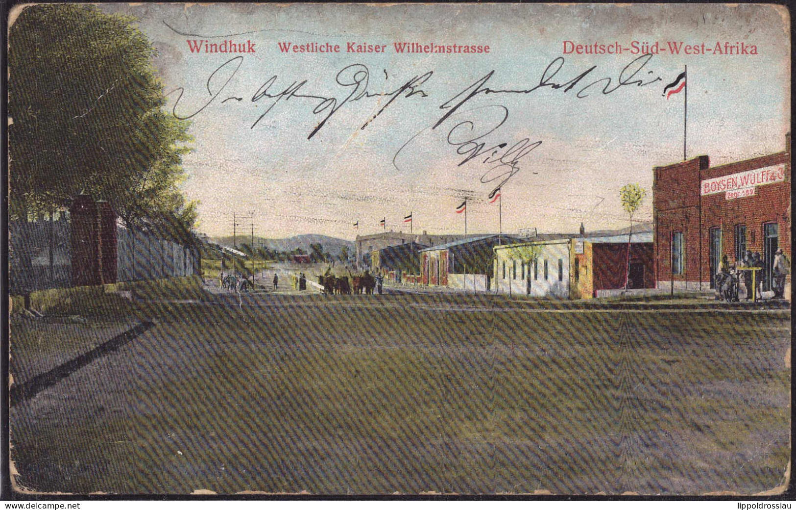 Gest. DSW Windhuk Westliche Kaiser-Wilhelm-Straße, Feldpost 1906, Stark Best. - Non Classés