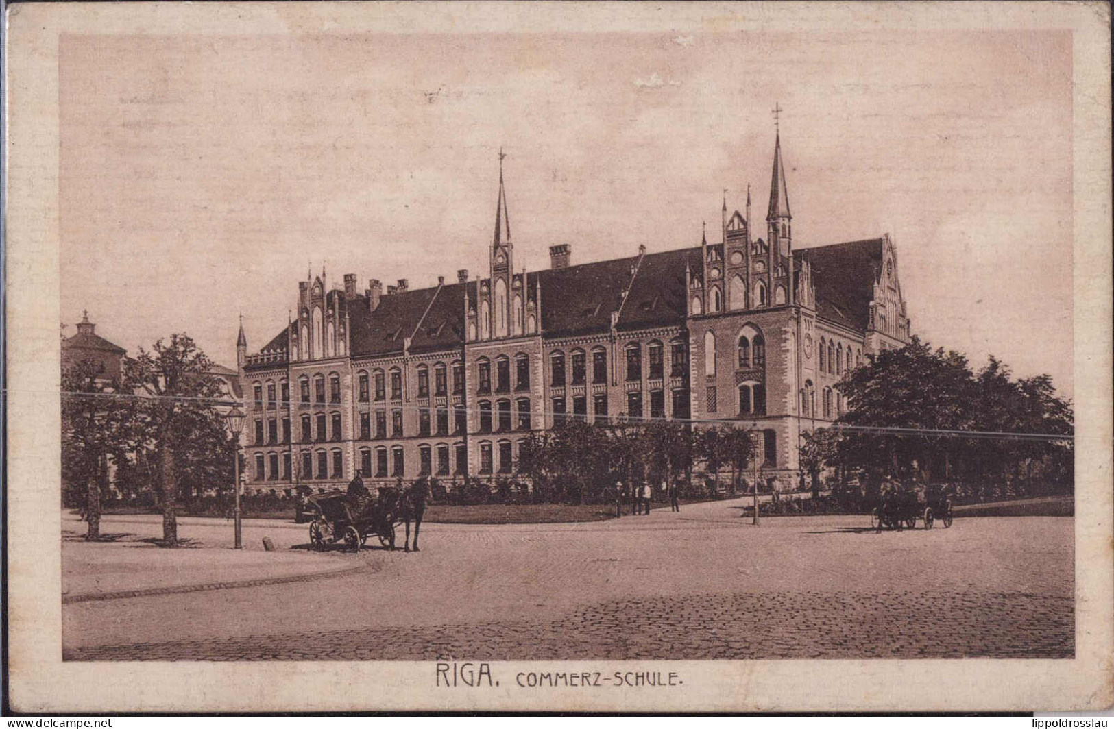 Gest. Riga Commerz-Schule Feldpost 1914, EK 1,5 Cm - Lettland