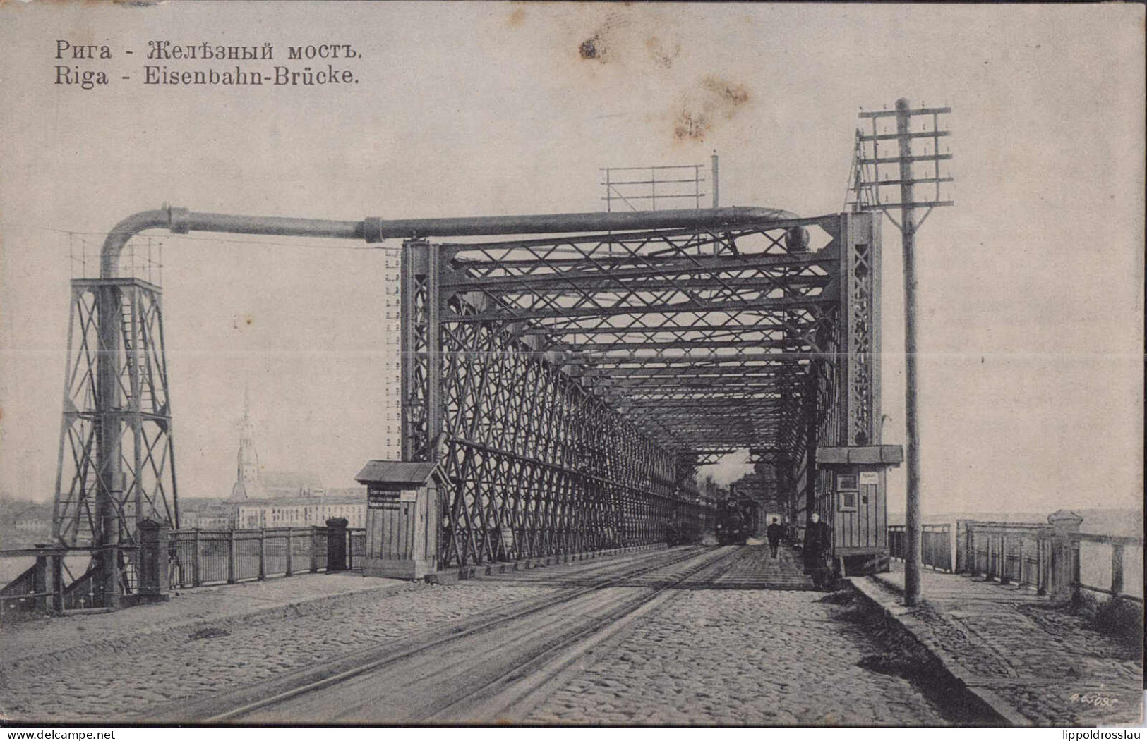 Gest. Riga Eisenbahnbrücke, Feldpost 1917 - Latvia