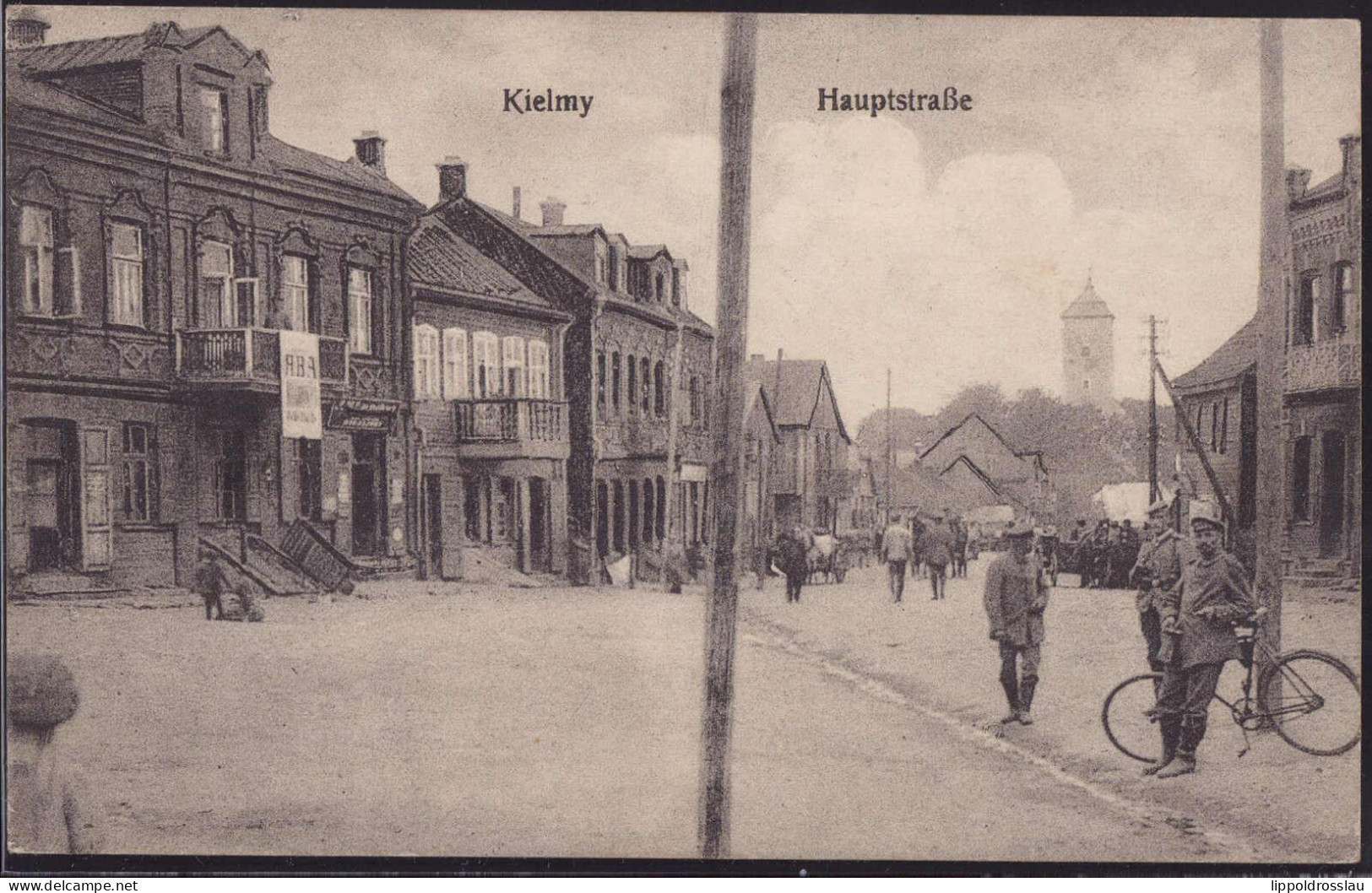 Gest. Kielmy Hauptstraße, Feldpost 1917 - Lituanie