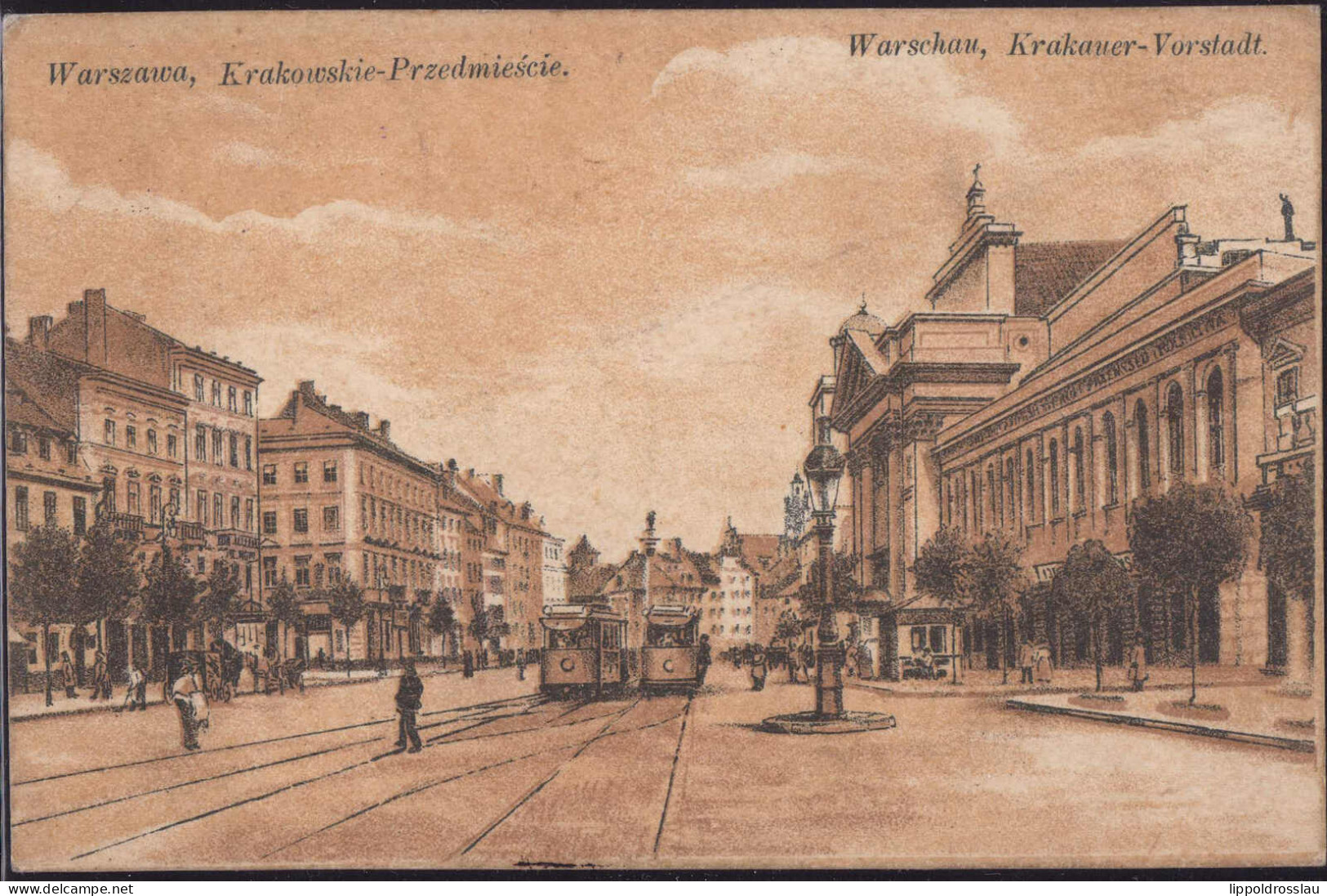 Gest. Warschau Krakauer Vorstadt, Feldpost 1915 - Polen