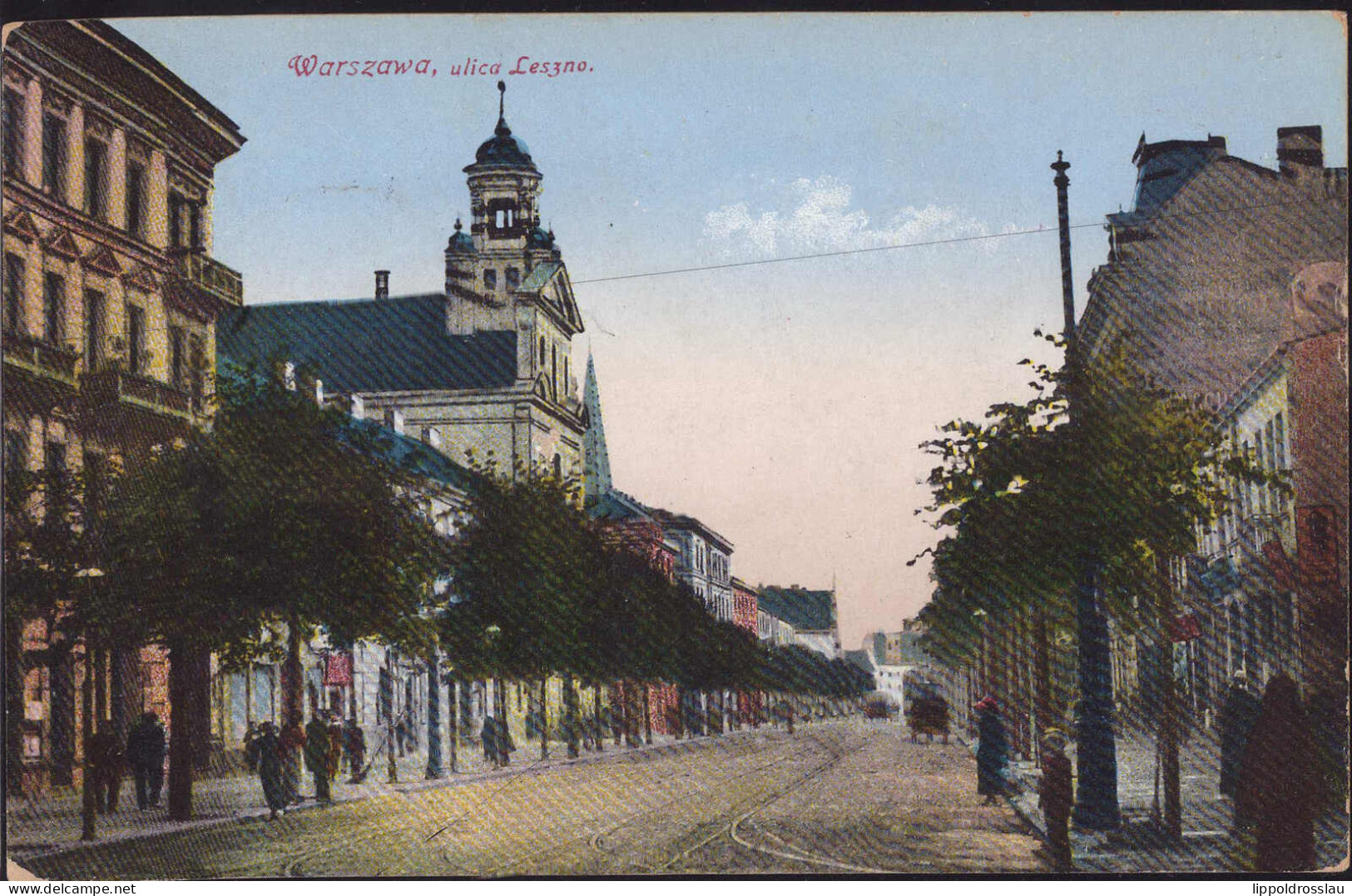 Gest. Warschau Leszno-Straße, Feldpost 1915 - Polen