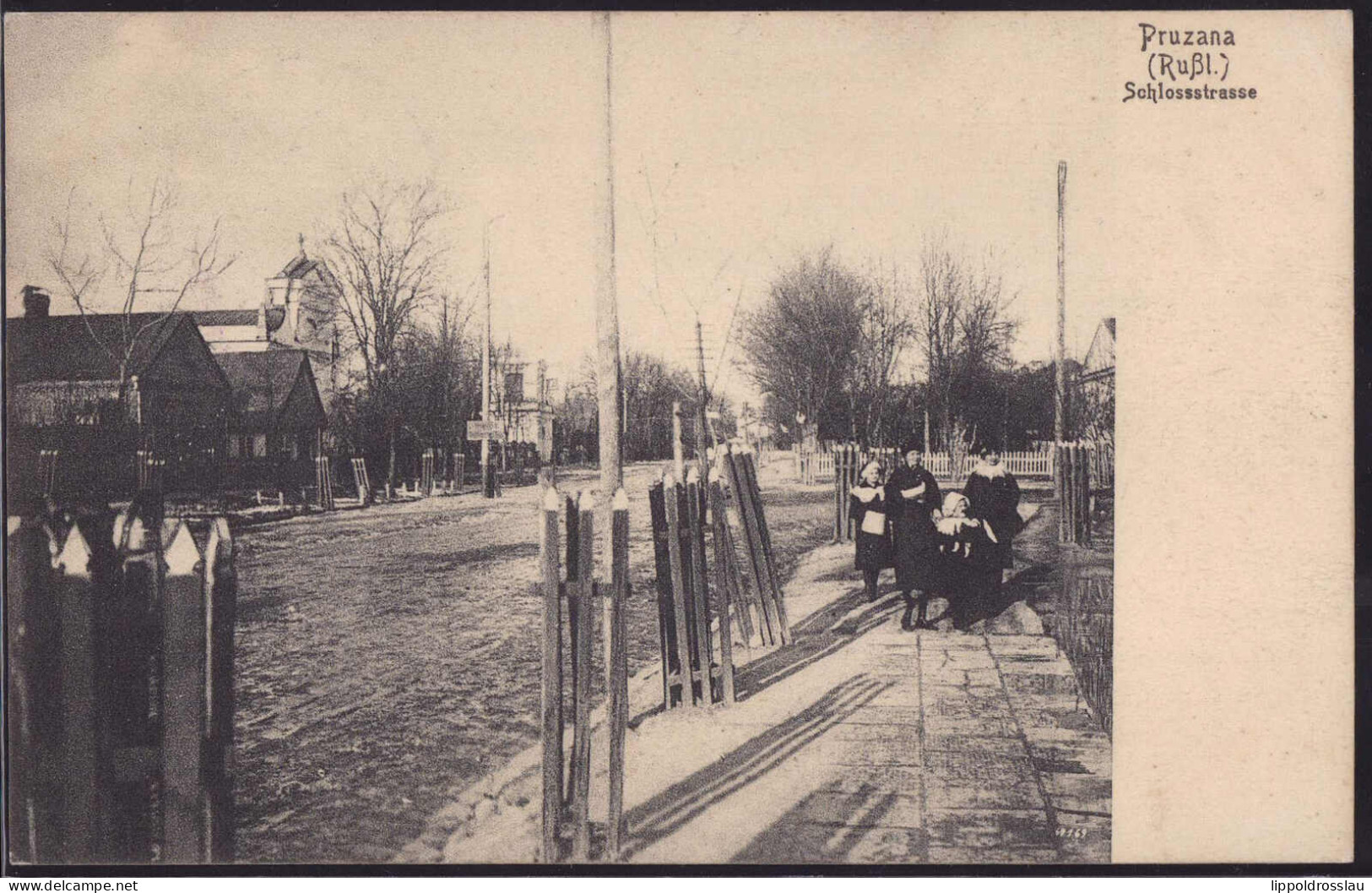 Gest. Pruzana Schloßstraße, Feldpost 1916 - Weißrussland