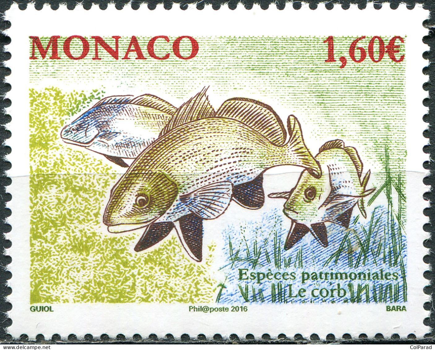 MONACO - 2016 - STAMP MNH ** - Brown Meagre (Sciaena Umbra) - Unused Stamps