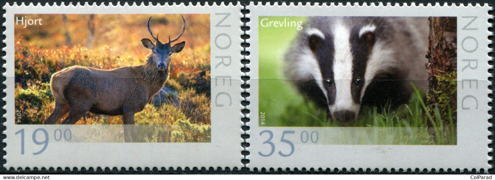 NORWAY - 2014 - SET OF 2 STAMPS MNH ** - Wildlife In Norway - Unused Stamps