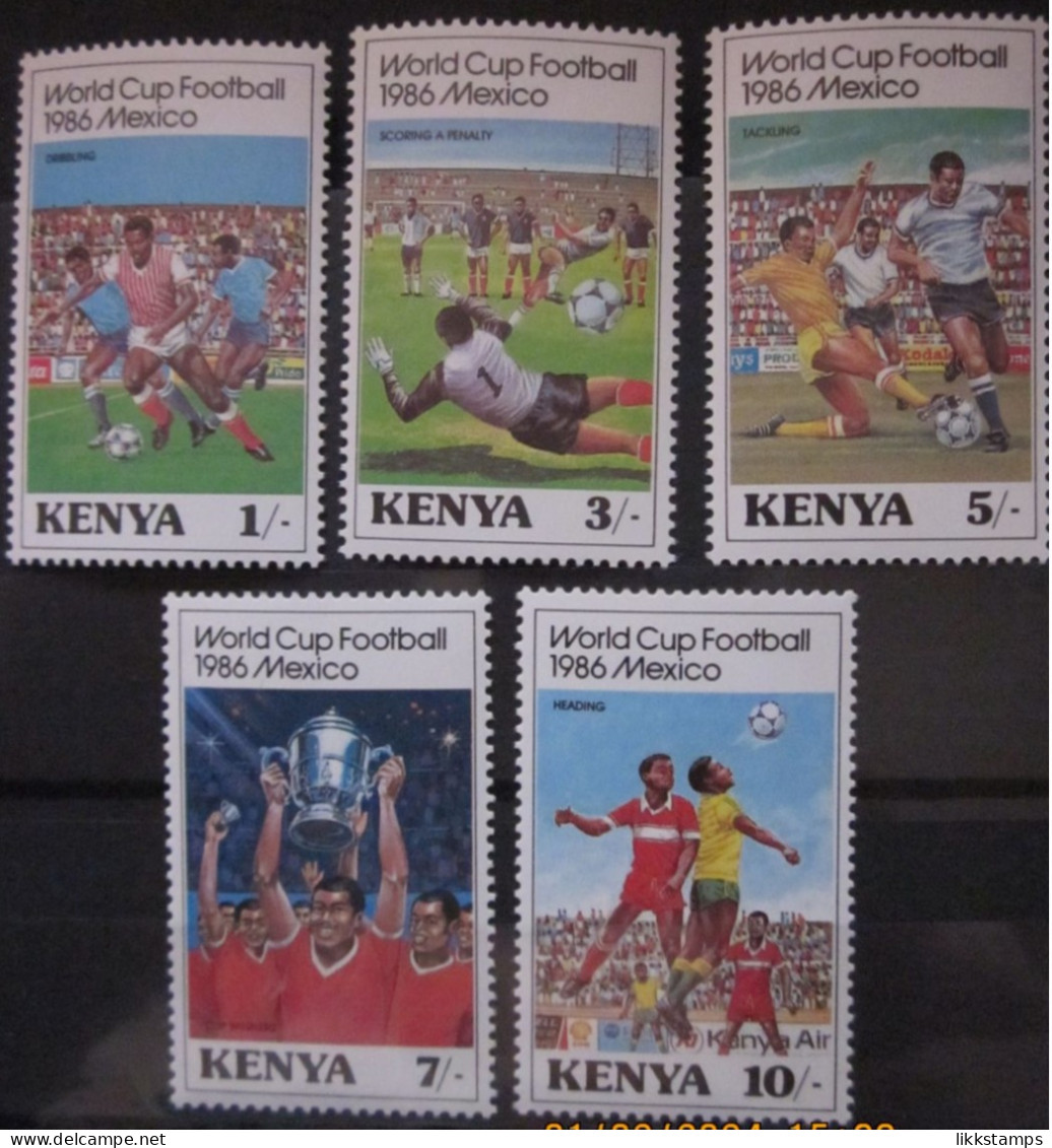 KENYA ~ 1986 ~ S.G. NUMBERS 379 - 383, ~ FOOTBALL. ~ MNH #03349 - Kenya (1963-...)