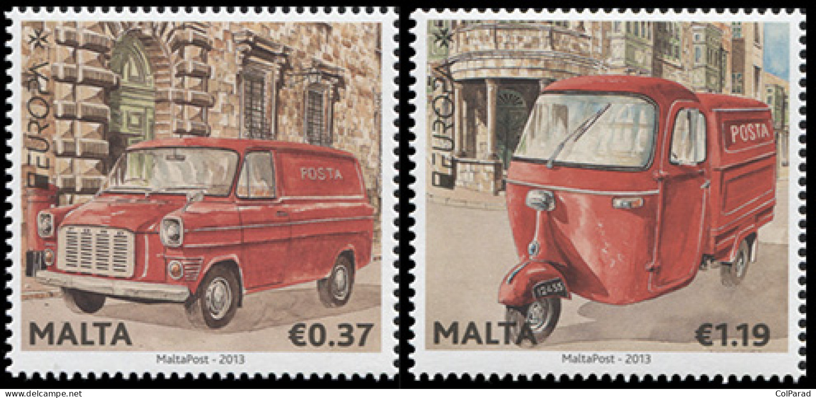 MALTA - 2013 - SET OF 2 STAMPS MNH ** - Postal Vehicles - Malta