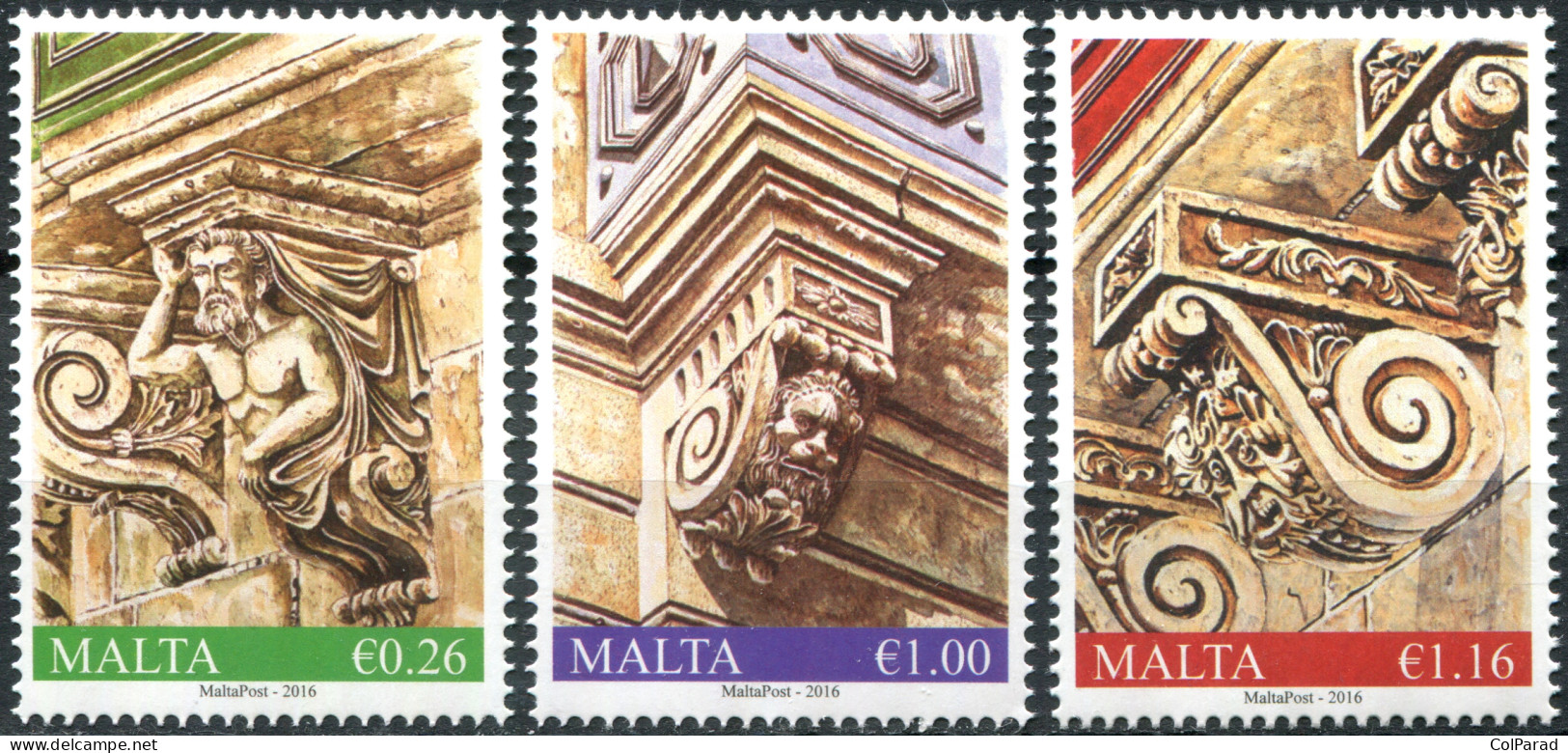 MALTA - 2016 - SET OF 3 STAMPS MNH ** - Balcony Corbels - Malta