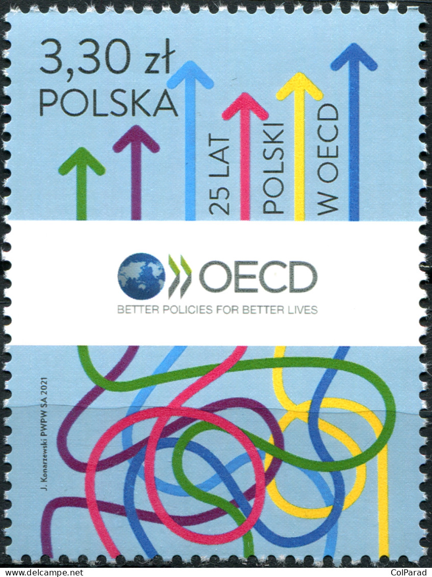 POLAND - 2021 - BLOCK OF  STAMPS MNH ** - 25th Year Of Poland In The OECD - Nuevos