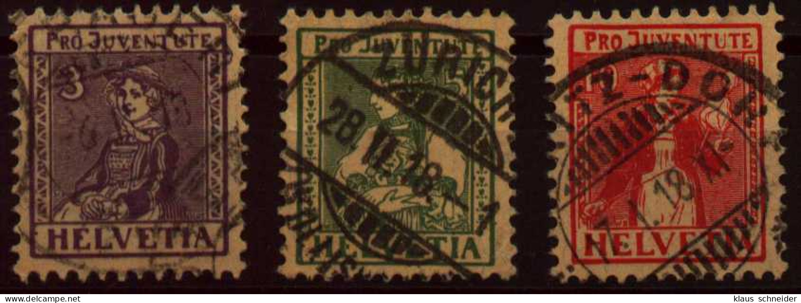 SCHWEIZ PRO JUVENTUTE Nr 133-135 Gestempelt X1389A6 - Used Stamps