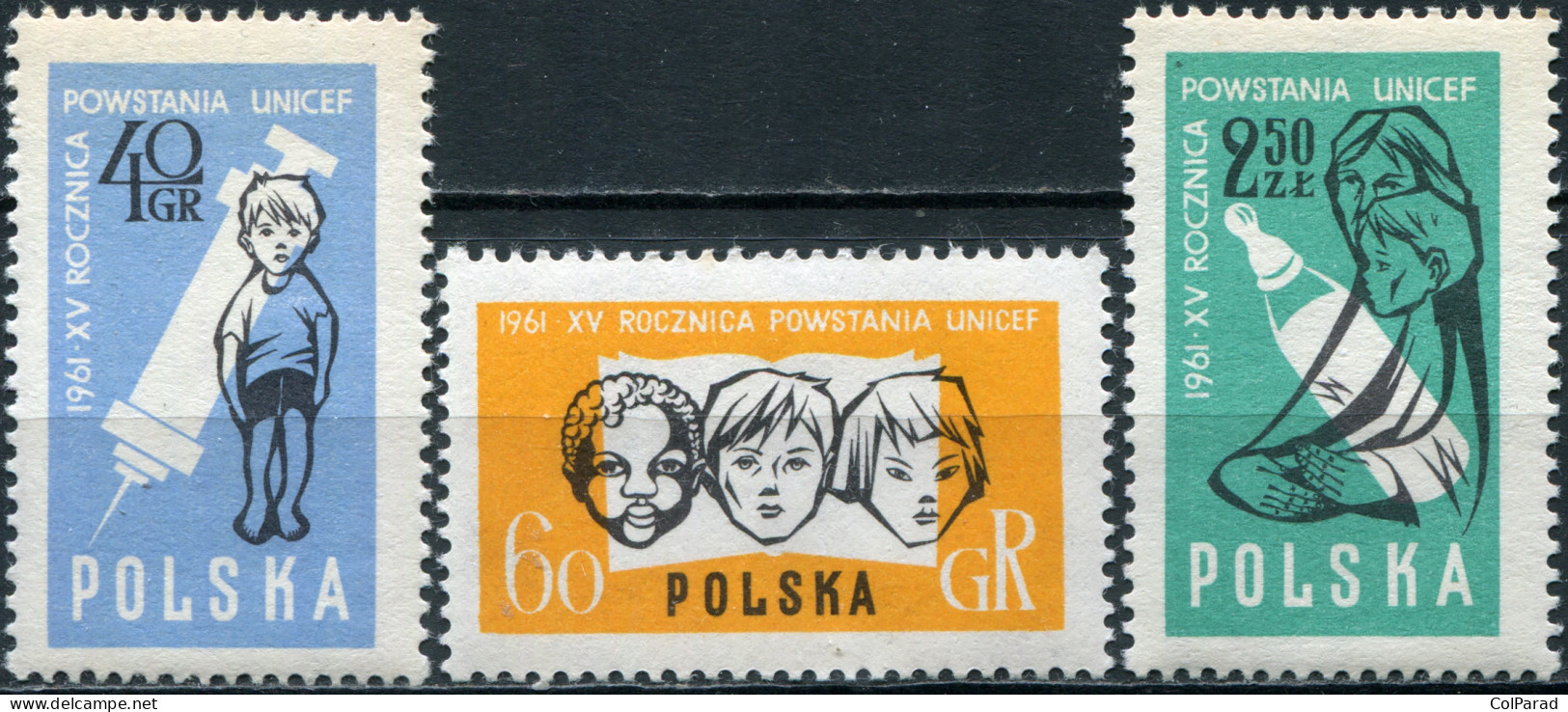 POLAND - 1961 - SET OF 3 STAMPS MNH ** - The 15th Anniversary Of UNICEF - Ongebruikt