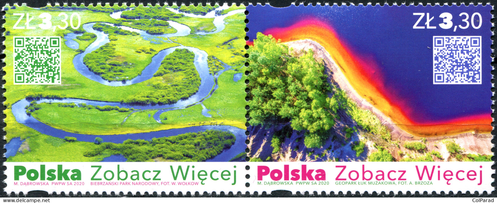 POLAND - 2020 - BLOCK OF 2 STAMPS MNH ** - Tourism In Poland - Unused Stamps