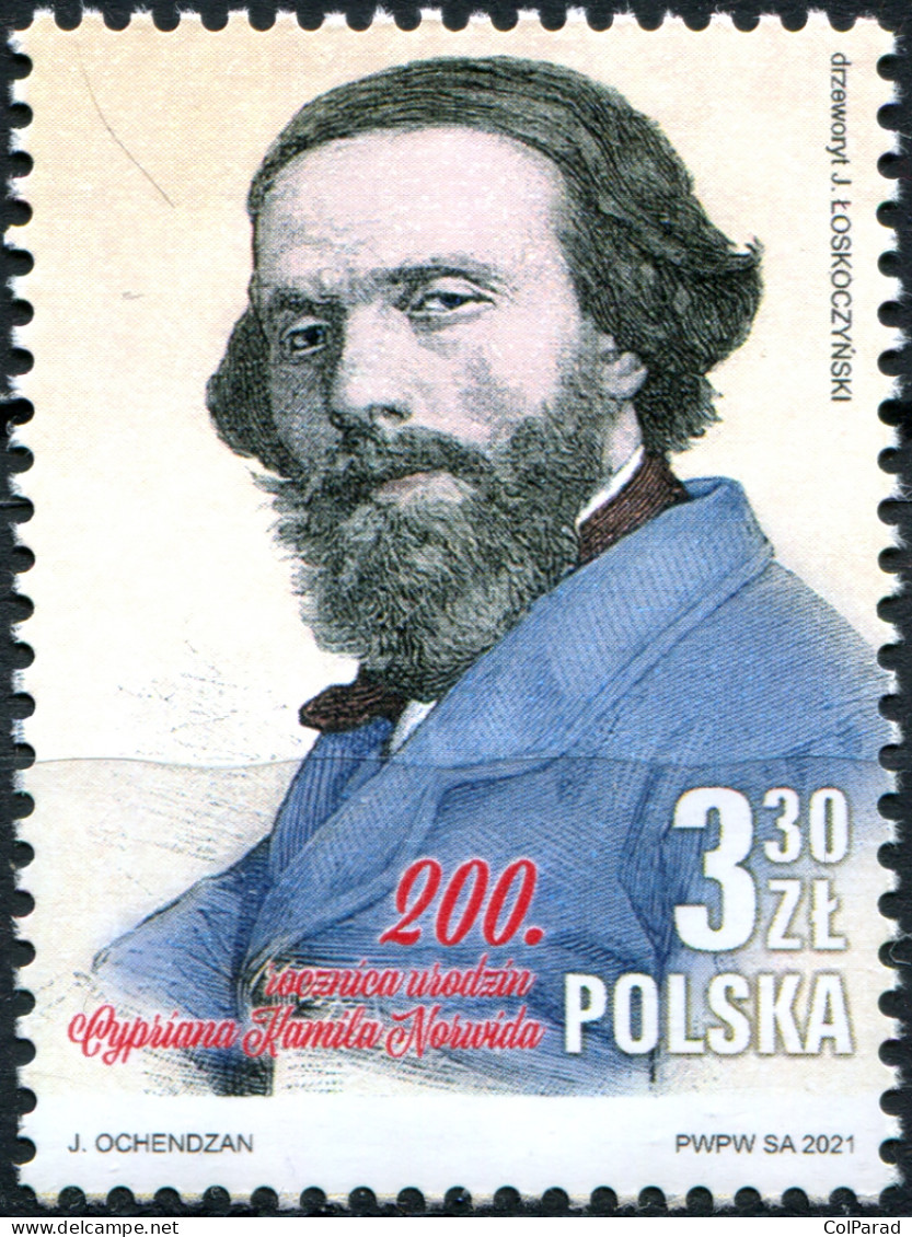 POLAND - 2021 - STAMP MNH ** - Cyprian Kamil Norwid, Poet And Artist - Ongebruikt