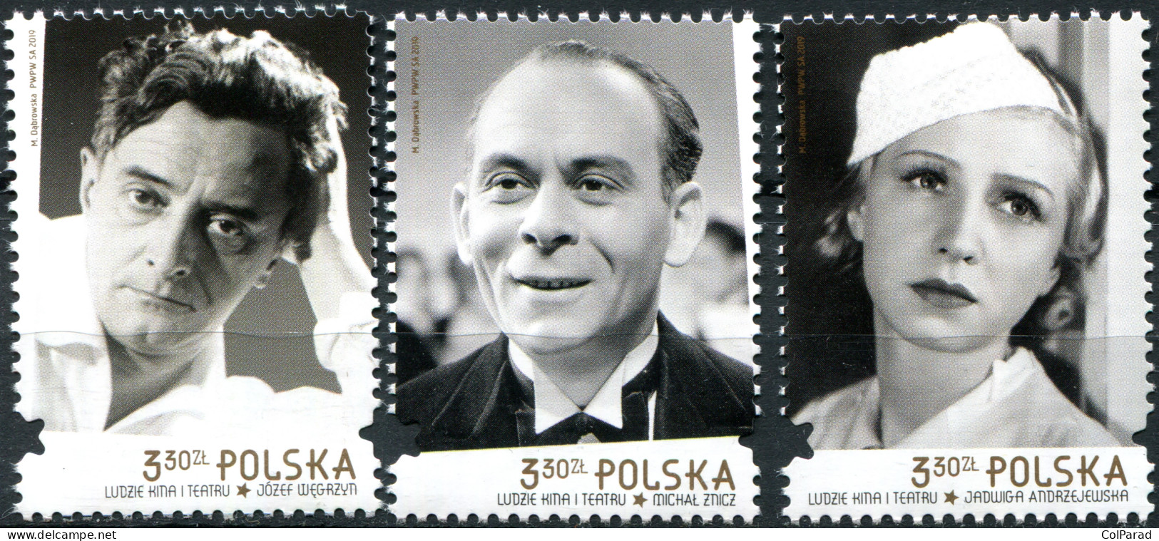 POLAND - 2019 - SET OF 3 STAMPS MNH ** - Stars Of Polish Cinema And Stage - Nuevos