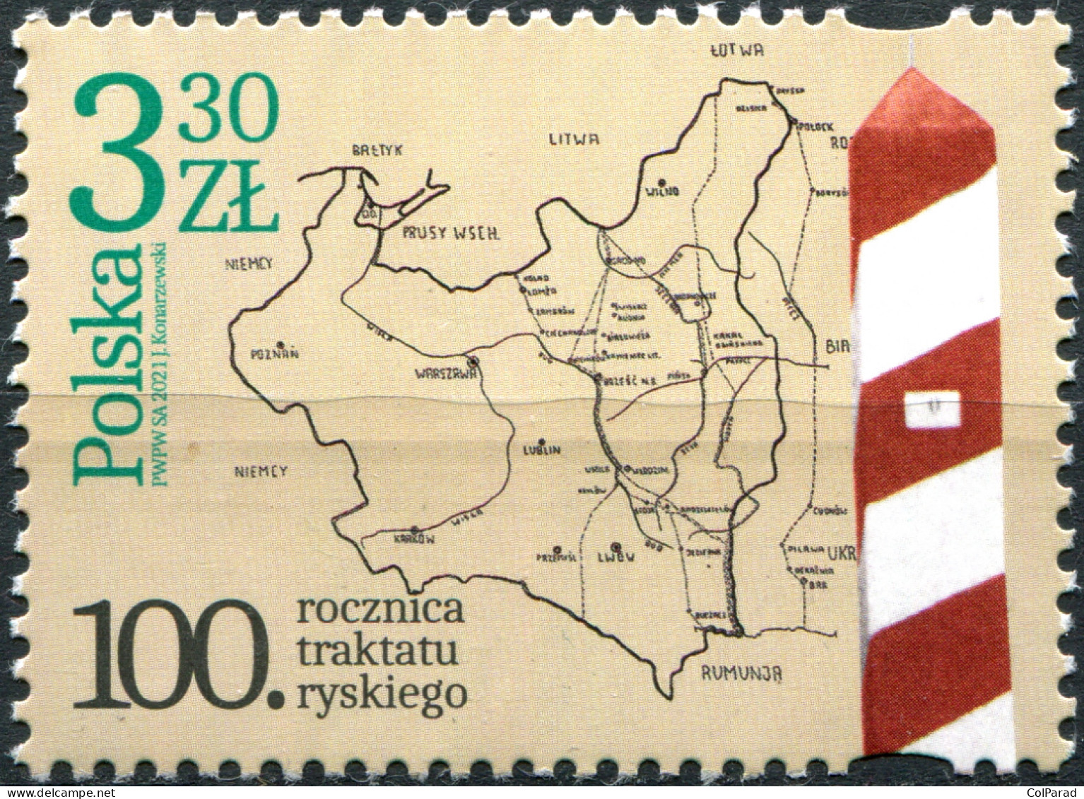 POLAND - 2021 - STAMP MNH ** - 100th Anniversary Of The Treaty Of Riga - Ongebruikt