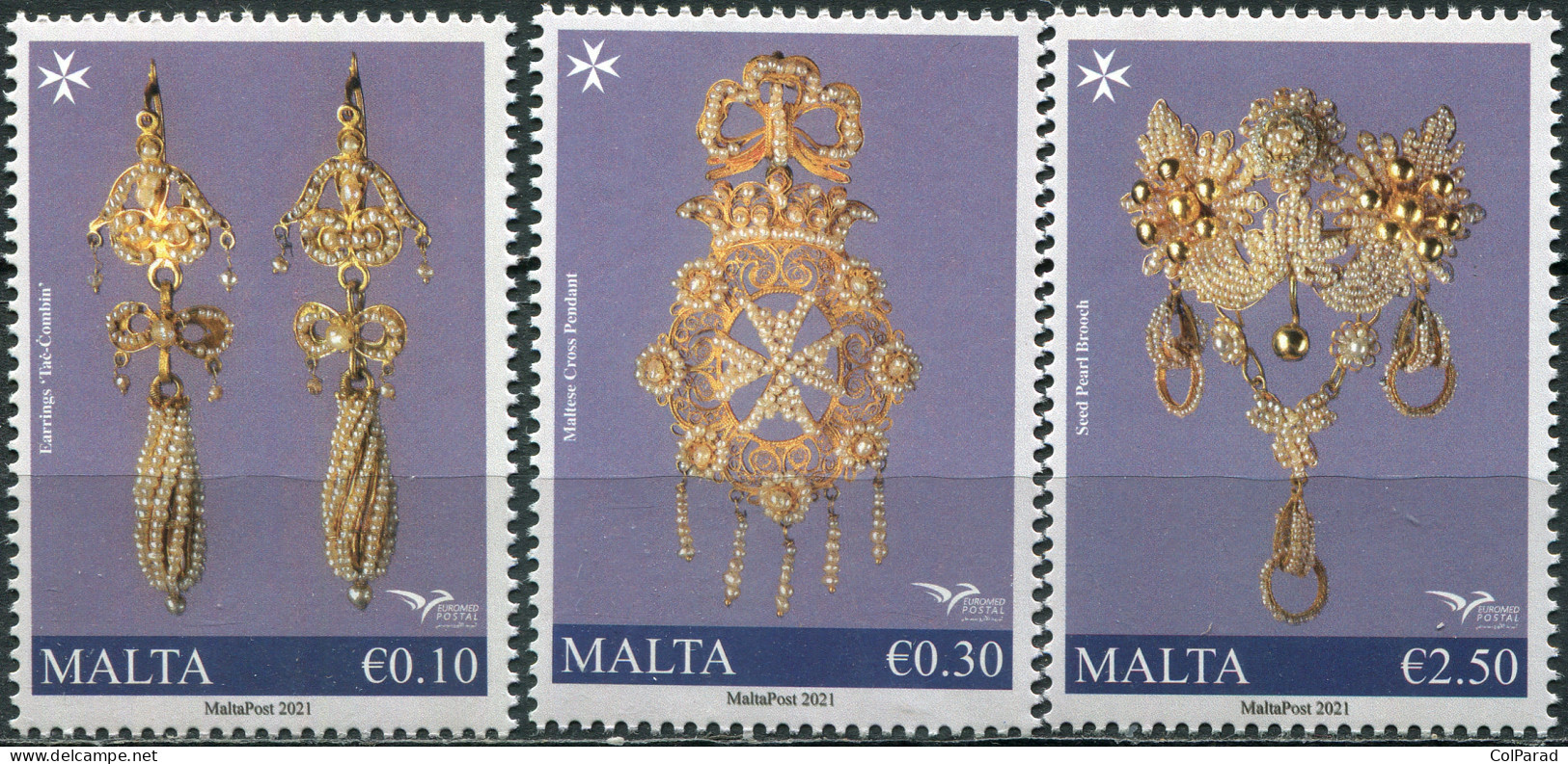 MALTA - 2021 - SET OF 3 STAMPS MNH ** - Handicraft Jewelry - Malta