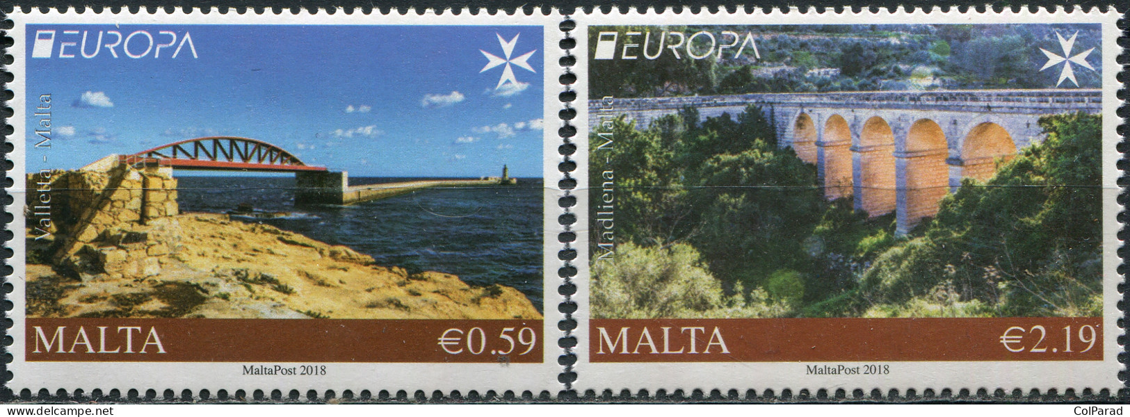 MALTA - 2018 - SET OF 2 STAMPS MNH ** - Bridges - Malta